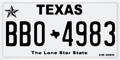 TX license plate BBO4983
