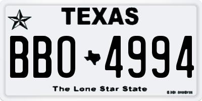 TX license plate BBO4994