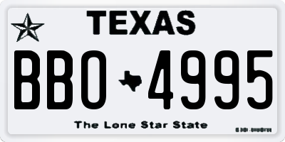 TX license plate BBO4995