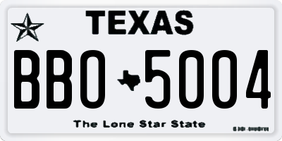 TX license plate BBO5004