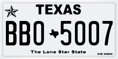 TX license plate BBO5007