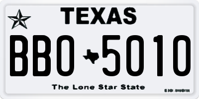 TX license plate BBO5010
