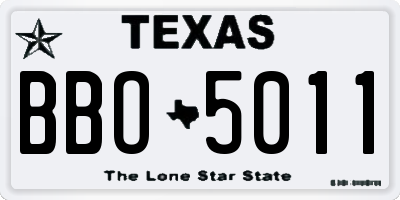 TX license plate BBO5011