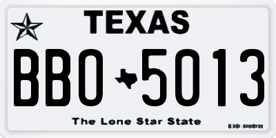 TX license plate BBO5013
