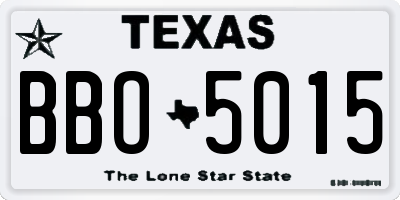 TX license plate BBO5015