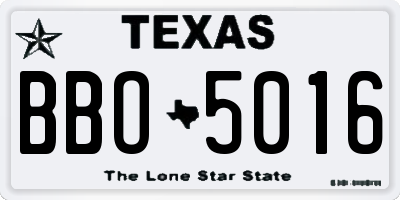 TX license plate BBO5016