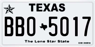 TX license plate BBO5017