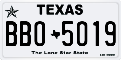 TX license plate BBO5019