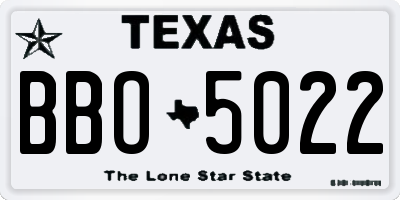 TX license plate BBO5022