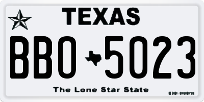 TX license plate BBO5023