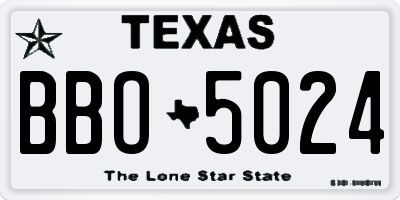 TX license plate BBO5024