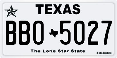TX license plate BBO5027