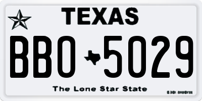 TX license plate BBO5029
