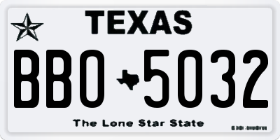 TX license plate BBO5032