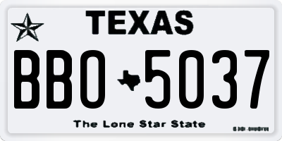 TX license plate BBO5037