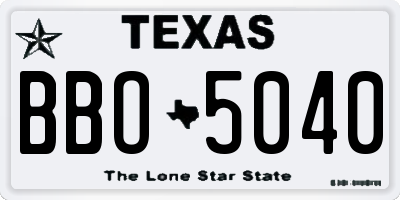 TX license plate BBO5040