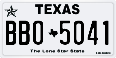 TX license plate BBO5041