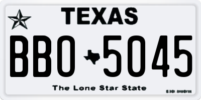 TX license plate BBO5045