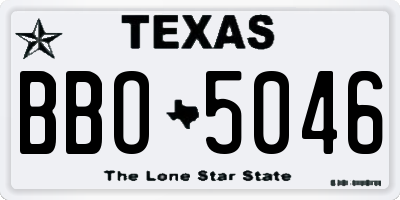 TX license plate BBO5046