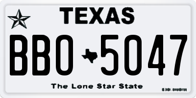 TX license plate BBO5047
