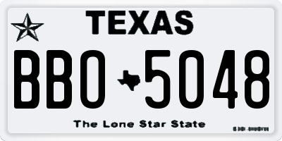 TX license plate BBO5048