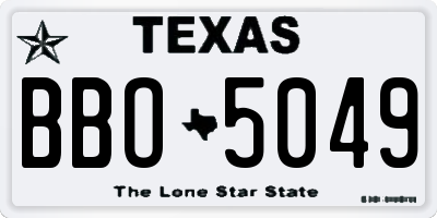 TX license plate BBO5049