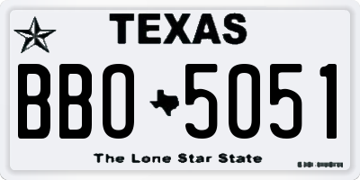 TX license plate BBO5051