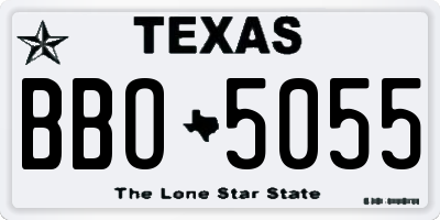 TX license plate BBO5055