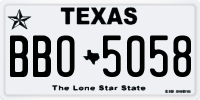 TX license plate BBO5058