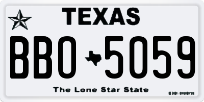 TX license plate BBO5059