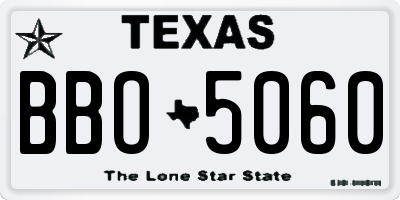 TX license plate BBO5060