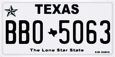TX license plate BBO5063