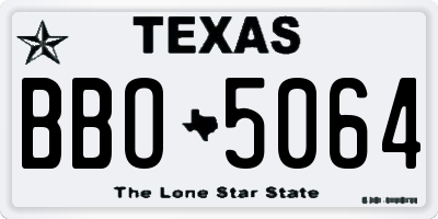 TX license plate BBO5064