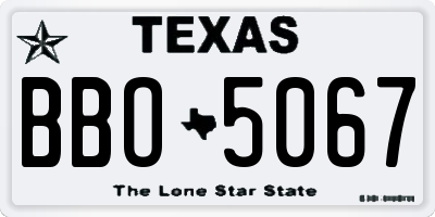 TX license plate BBO5067