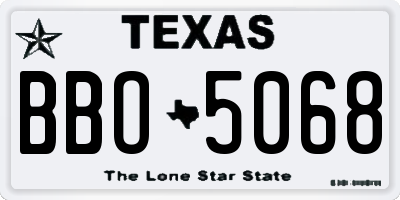 TX license plate BBO5068