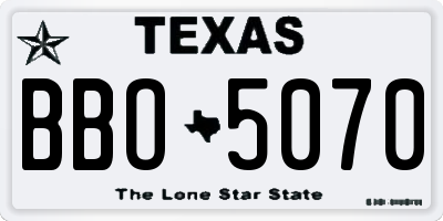TX license plate BBO5070