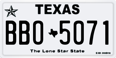 TX license plate BBO5071