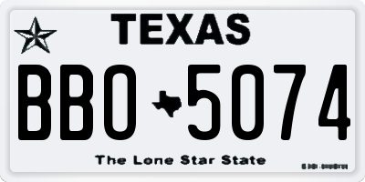 TX license plate BBO5074