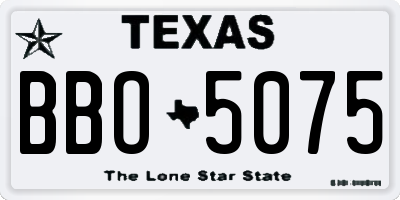 TX license plate BBO5075