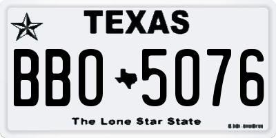 TX license plate BBO5076