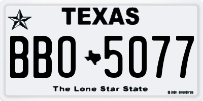 TX license plate BBO5077