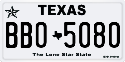 TX license plate BBO5080