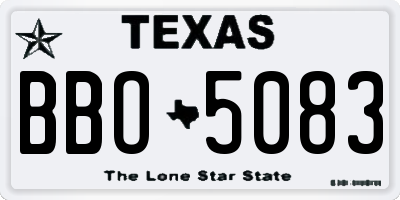 TX license plate BBO5083