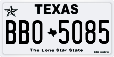 TX license plate BBO5085