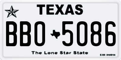 TX license plate BBO5086