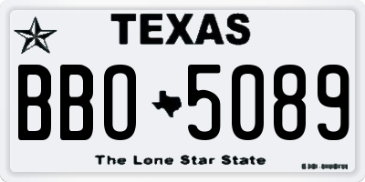 TX license plate BBO5089