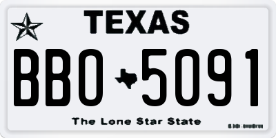 TX license plate BBO5091
