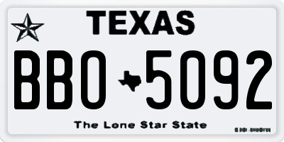 TX license plate BBO5092