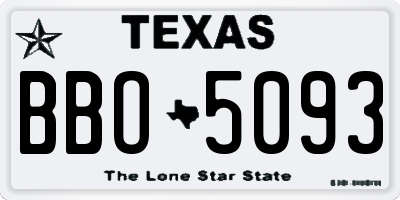 TX license plate BBO5093