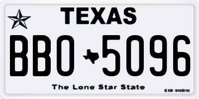 TX license plate BBO5096